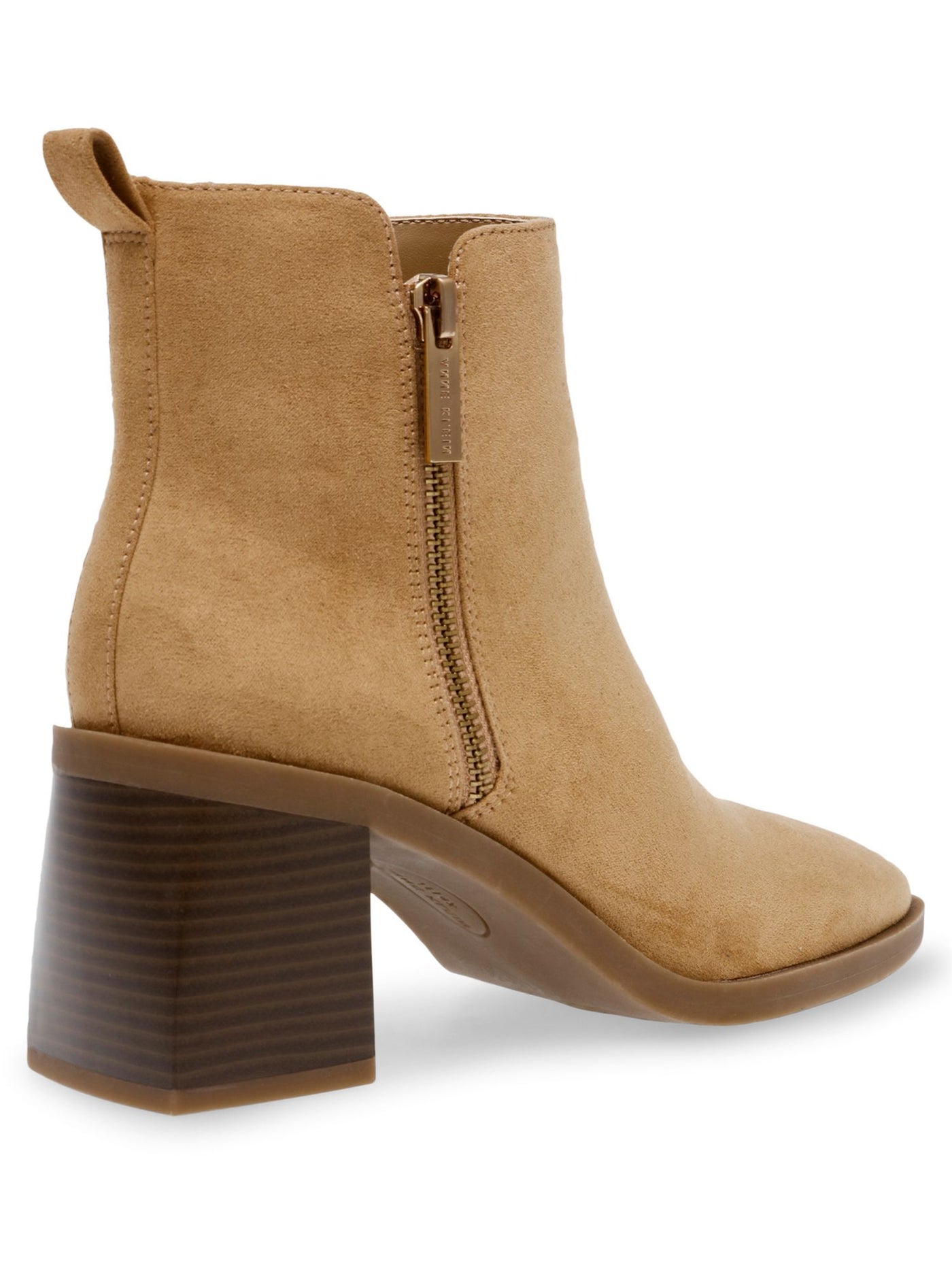 ANNE KLEIN Womens Beige 1" Platform Goring Padded Sierra Round Toe Block Heel Zip-Up Booties 11 M