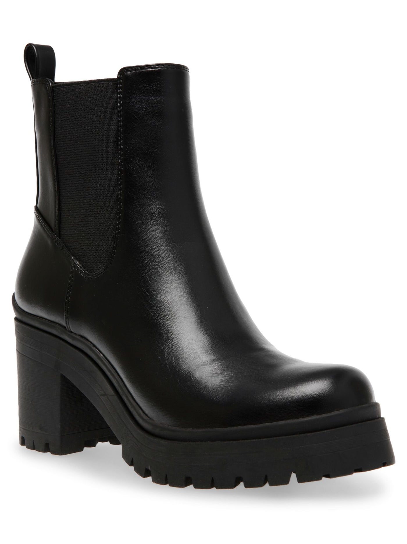 ANNE KLEIN Womens Black Padded Pull Tab Lug Sole Goring Zion Round Toe Block Heel Zip-Up Booties 6 M