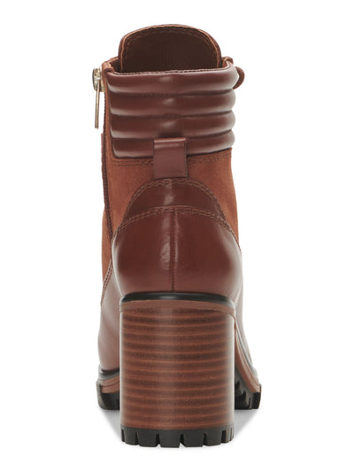 VINCE CAMUTO Womens Brown Comfort Donenta Almond Toe Stacked Heel Lace-Up Leather Hiking Boots 6.5 M