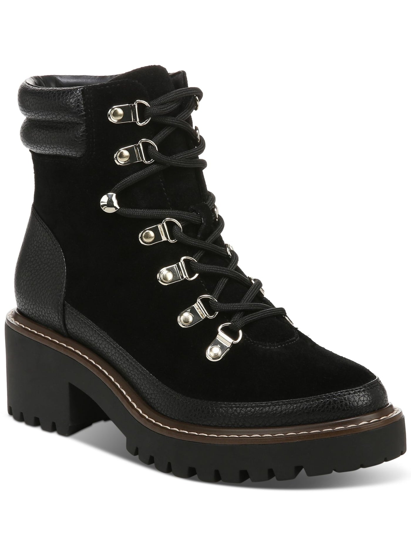 GIANI BERNINI Womens Black Cushioned Arch Support Maddyson Round Toe Block Heel Lace-Up Boots Shoes 10 M