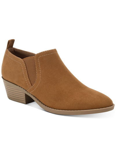 STYLE & COMPANY Womens Brown Comfort Goring Raniaa Round Toe Block Heel Slip On Booties 7.5 M