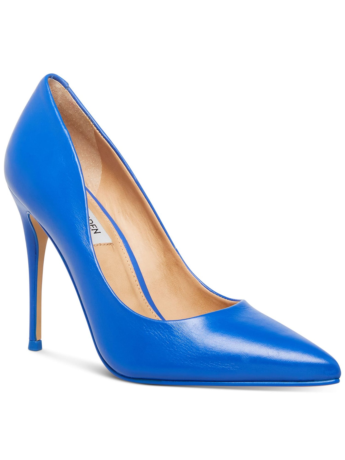 STEVE MADDEN Womens Blue Padded Daisie Pointed Toe Stiletto Slip On Leather Dress Pumps Shoes 6 M