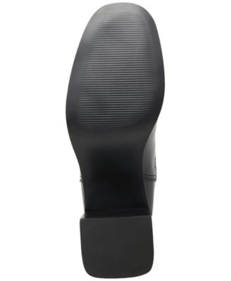 STEVE MADDEN Womens Black Pull Tab Goring Padded Argent Round Toe Block Heel Leather Chelsea Boot M
