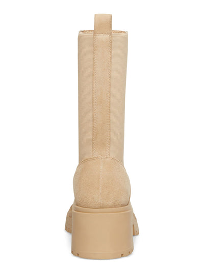 STEVE MADDEN Womens Beige Hesitant Round Toe Block Heel Chelsea 10 M