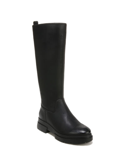SOUL BY NATURALIZER Womens Black Lug Sole Cushioned 1" Platform Arch Support Water Repellant Wide Calf Goring Orchid Round Toe Zip-Up Boots Shoes 8.5 W WC