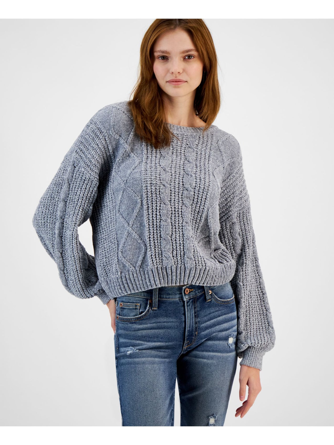 HIPPIE ROSE Womens Gray Sweatshirt M