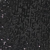 ELIZA J Womens Black Sequined Zippered Shoulder Pads Lined Pleated Blouson Sleeve V Neck Above The Knee Cocktail Sheath Dress