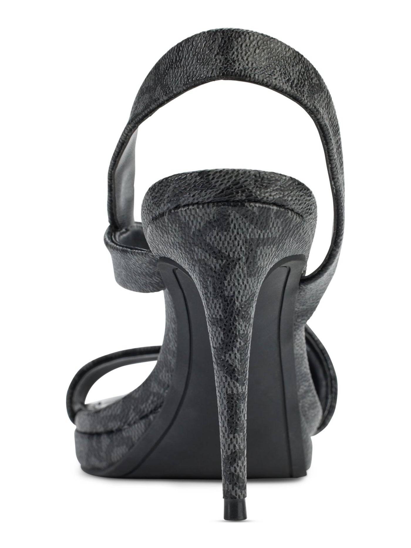 DKNY Womens Gray Logo Padded Goring Asymmetrical Diva Open Toe Stiletto Slip On Dress Slingback Sandal 6.5