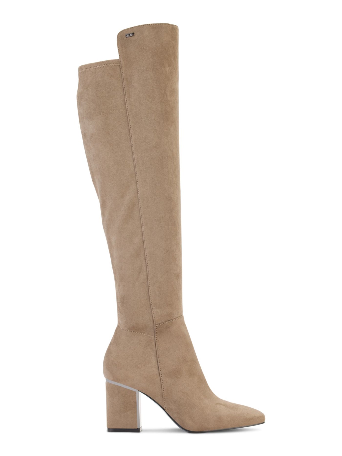 DKNY Womens Beige Cilli Square Toe Block Heel Zip-Up Heeled Boots 8.5