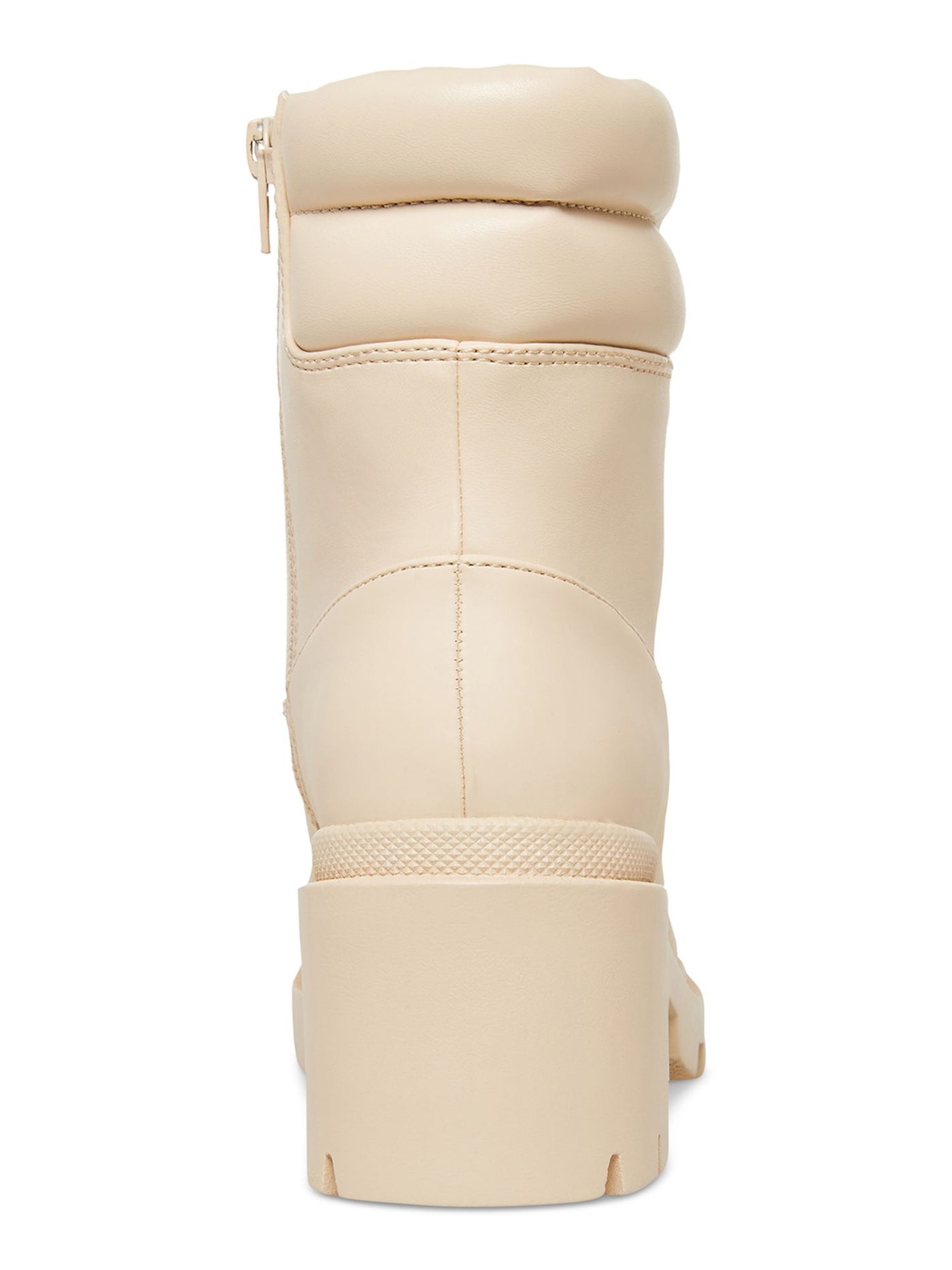 MADDEN GIRL Womens Ivory Lug Sole Bubbles Round Toe Block Heel Lace-Up Duck Boots 11 M