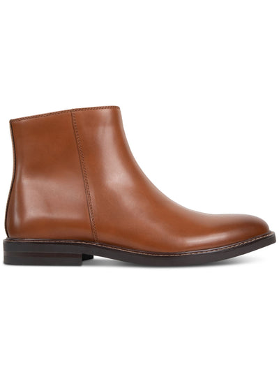 REACTION KENNETH COLE Mens Brown Comfort Ely Round Toe Block Heel Zip-Up Boots Shoes 7.5 M