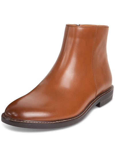 REACTION KENNETH COLE Mens Brown Comfort Ely Round Toe Block Heel Zip-Up Boots Shoes 12 M