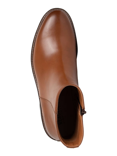 REACTION KENNETH COLE Mens Brown Comfort Ely Round Toe Block Heel Zip-Up Boots Shoes 7.5 M