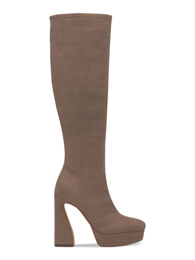 JESSICA SIMPSON Womens Beige 1" Platform Comfort Daniyah Round Toe Sculpted Heel Zip-Up Heeled Boots 8.5 M