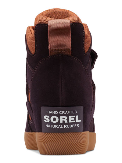 SOREL Womens Brown Mixed Media Hook And Loop Strap Back Pull-Tab Padded Waterproof Out N About Sport Round Toe Lace-Up Sneakers Shoes 6