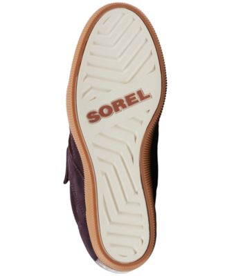 SOREL Womens Brown Mixed Media Hook And Loop Strap Back Pull-Tab Padded Waterproof Out N About Sport Round Toe Lace-Up Sneakers Shoes