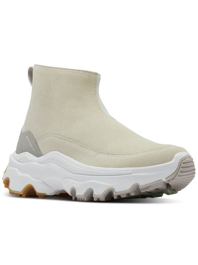 SOREL Womens Ivory Mixed Media 1" Chunky Platform Back Pull-Tab Sneaker-Style Waterproof Padded Kinetic Breakthru Acadia Round Toe Wedge Zip-Up Booties 9