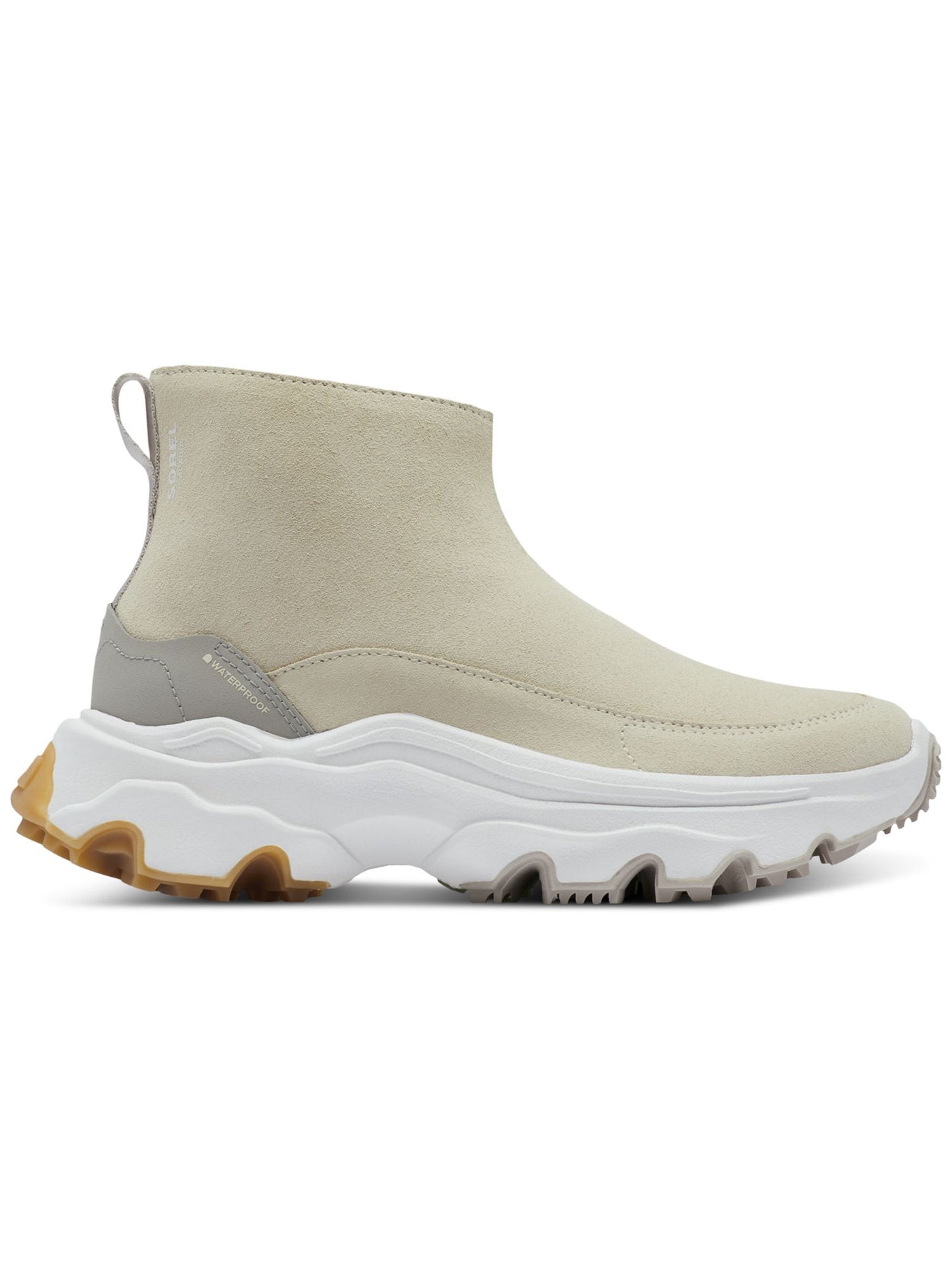 SOREL Womens Ivory Mixed Media 1" Chunky Platform Back Pull-Tab Sneaker-Style Waterproof Padded Kinetic Breakthru Acadia Round Toe Wedge Zip-Up Booties 9