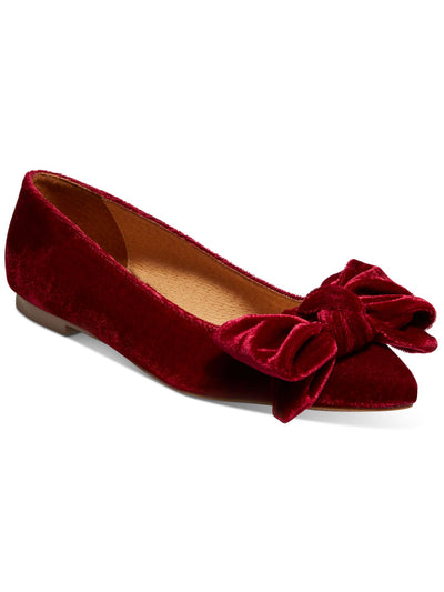 JACK ROGERS Womens Burgundy Bow Accent Padded Heidi Pointed Toe Slip On Flats Shoes 9 M