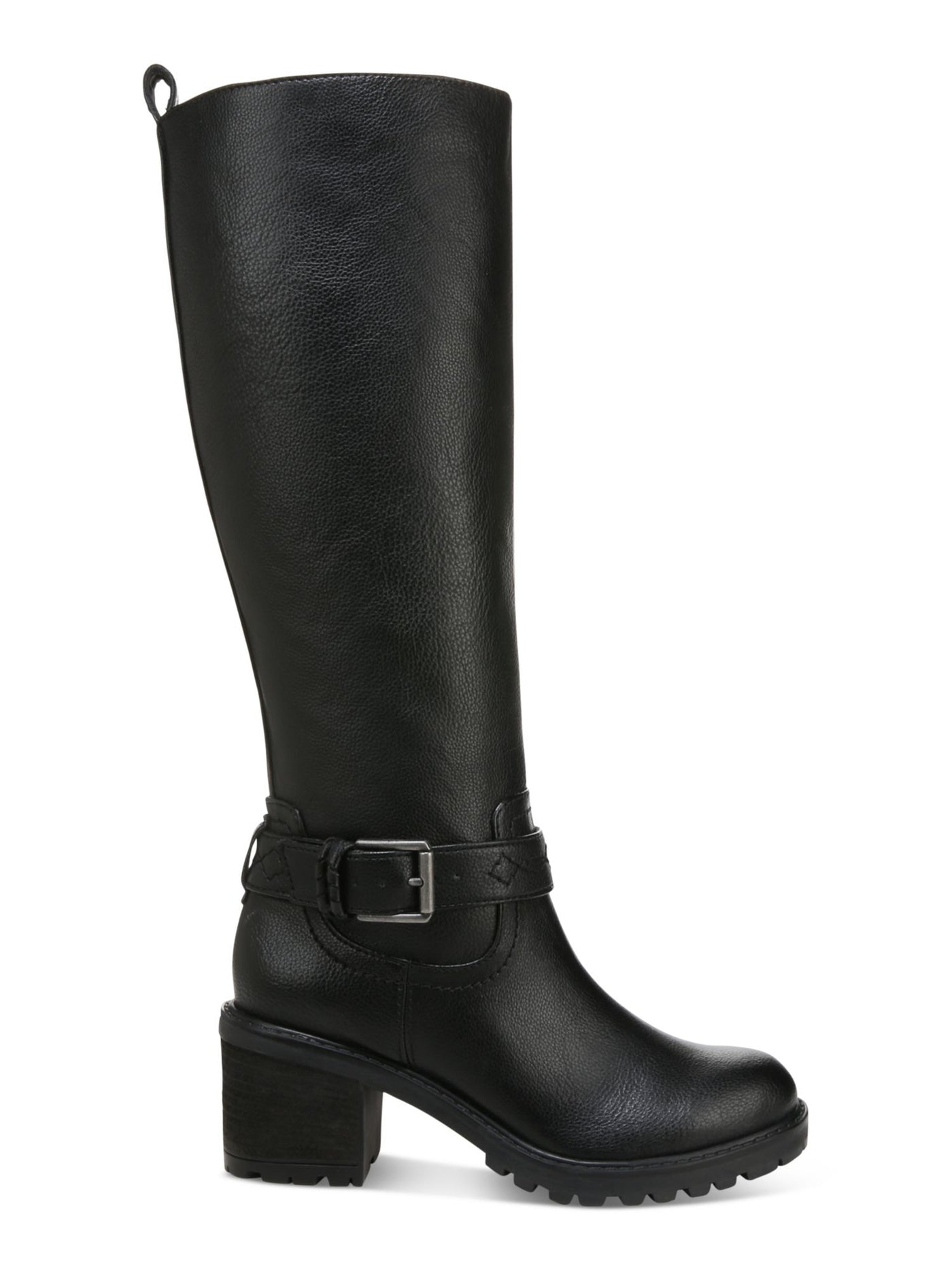 ZODIAC Womens Black Cushioned Goring Buckle Accent Lug Sole Georgia Round Toe Block Heel Zip-Up Riding Boot 8