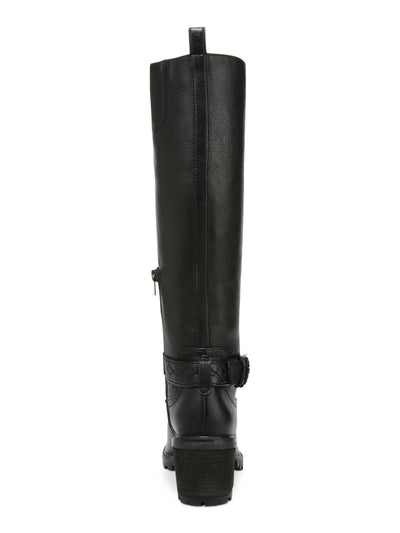 ZODIAC Womens Black Comfort Georgia Round Toe Block Heel Zip-Up Riding Boot 8.5 M