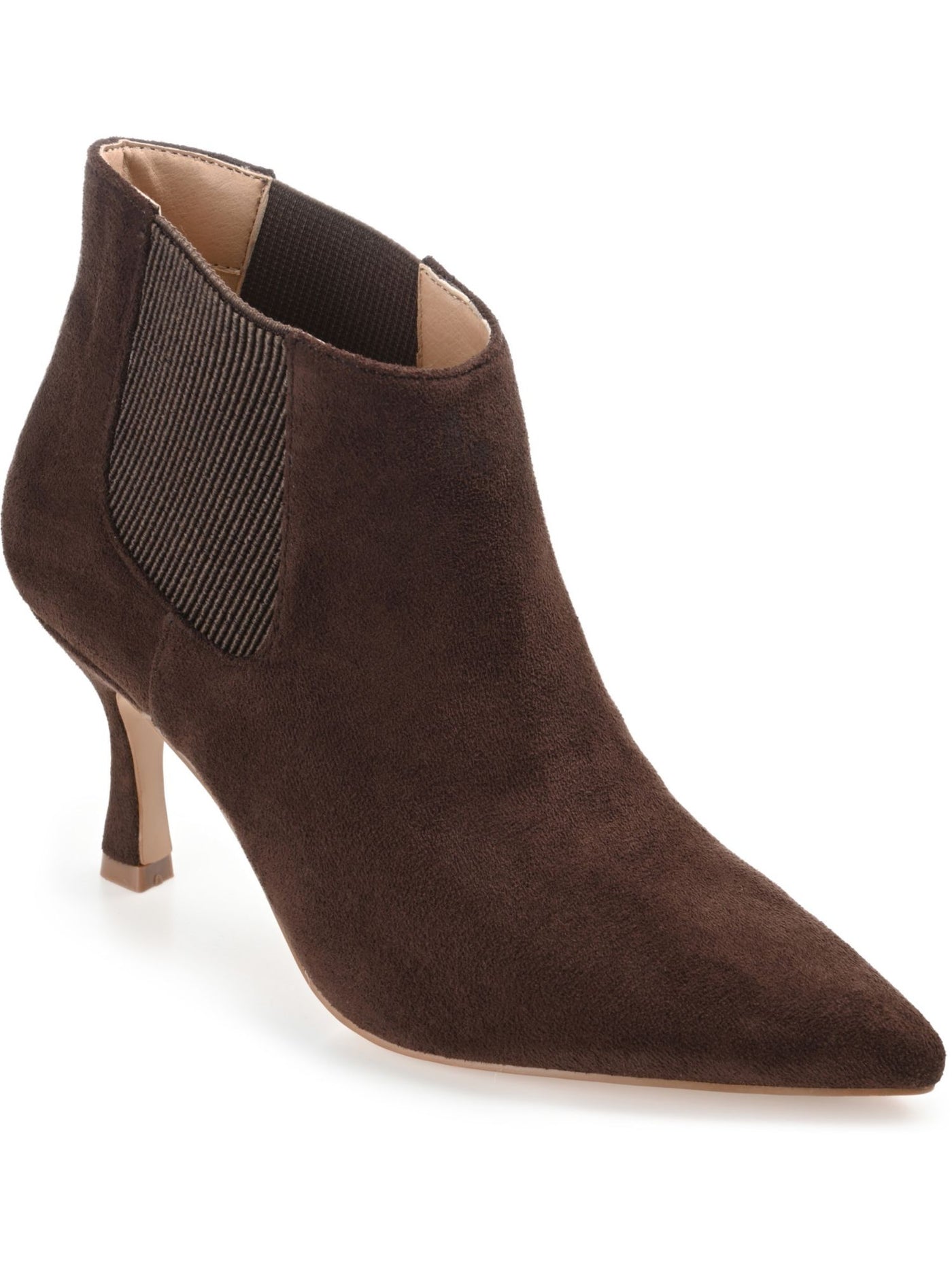 JOURNEE COLLECTION Womens Brown Goring Padded Elitta Pointed Toe Flare Dress Chelsea Boot 8.5 M