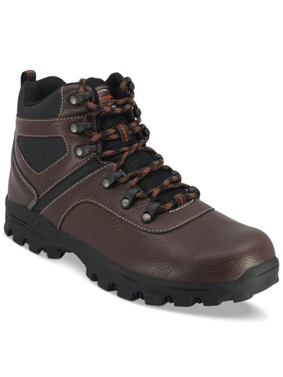 WEATHERPROOF VINTAGE Mens Brown Pull Tab 1" Platform Lug Sole Padded Jasper Round Toe Block Heel Lace-Up Hiking Boots 12 M