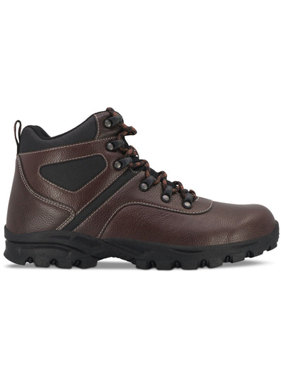 WEATHERPROOF VINTAGE Mens Brown Pull Tab 1" Platform Lug Sole Padded Jasper Round Toe Block Heel Lace-Up Hiking Boots 12 M