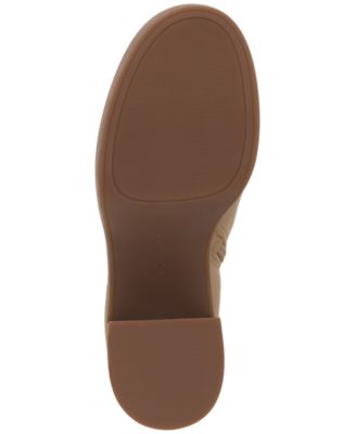LUCKY BRAND Womens Beige 1" Platform Goring Padded Omarey Round Toe Stacked Heel Zip-Up Leather Booties M