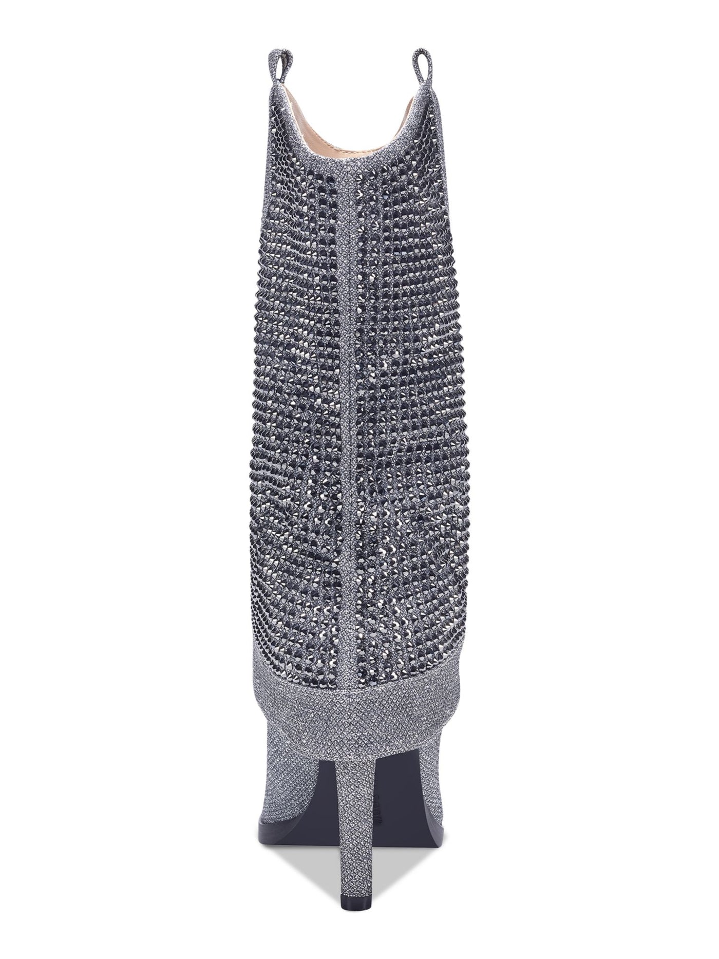 THALIA SODI Womens Silver Rhinestone Nellie Pointed Toe Stiletto Dress Western Boot 7 M