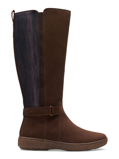 COLLECTION BY CLARKS Womens Brown Color Block Pull Tab Buckle Accent Cushioned Caroline Round Toe Platform Zip-Up Riding Boot 5 M