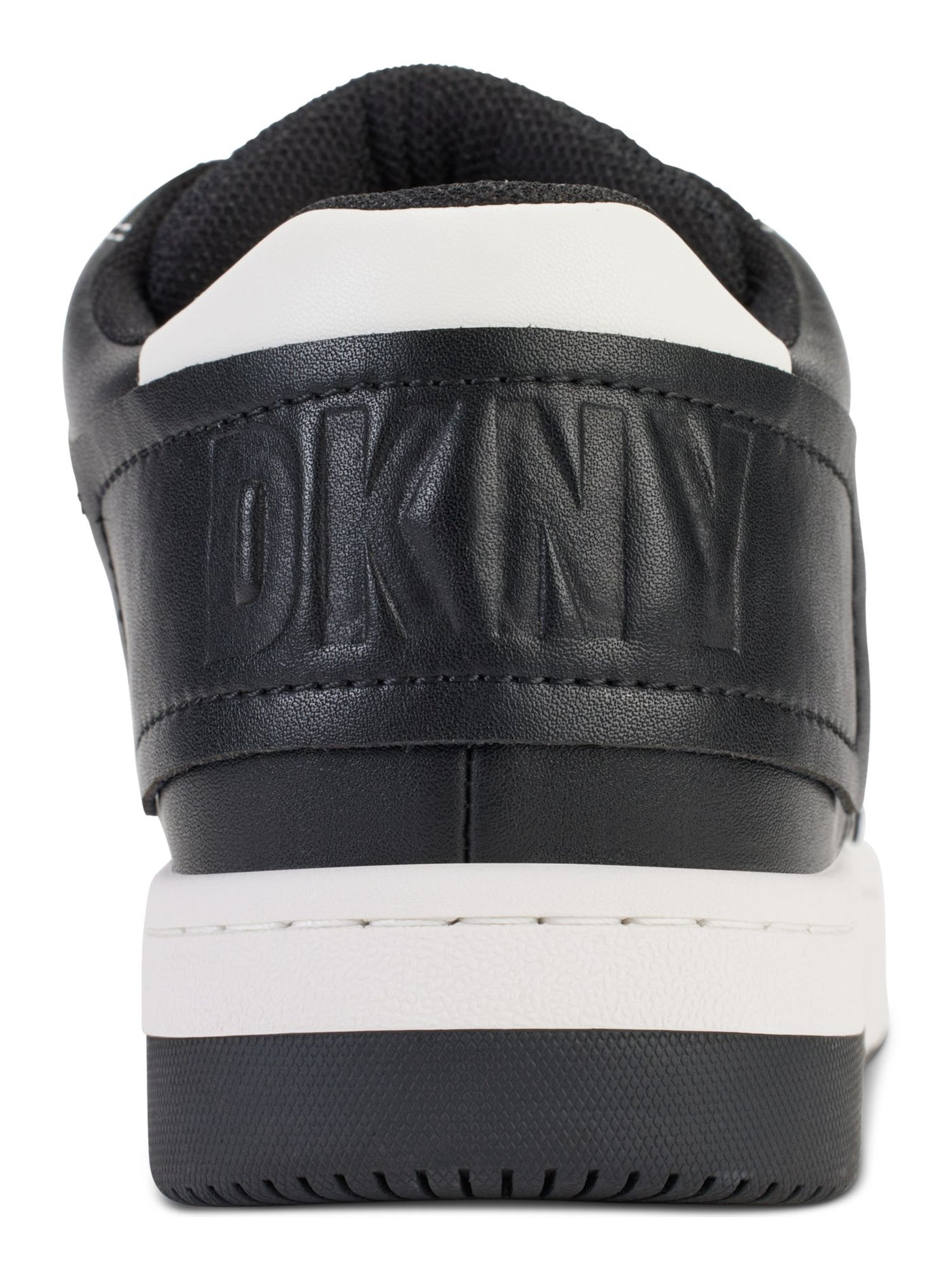 DKNY Womens White Color Block Logo Hardware Padded Collar And Tongue Perforated Padded Ozone Round Toe Platform Lace-Up Leather Sneakers Shoes 5 M