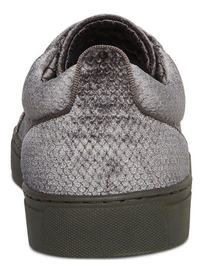 STEVE MADDEN Mens Gray Snake Embossed Back Tab Yali Round Toe Lace-Up Sneakers Shoes 11 M