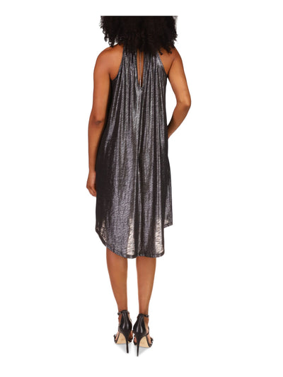 MICHAEL MICHAEL KORS Womens Black Sleeveless Crew Neck Below The Knee Hi-Lo Dress L