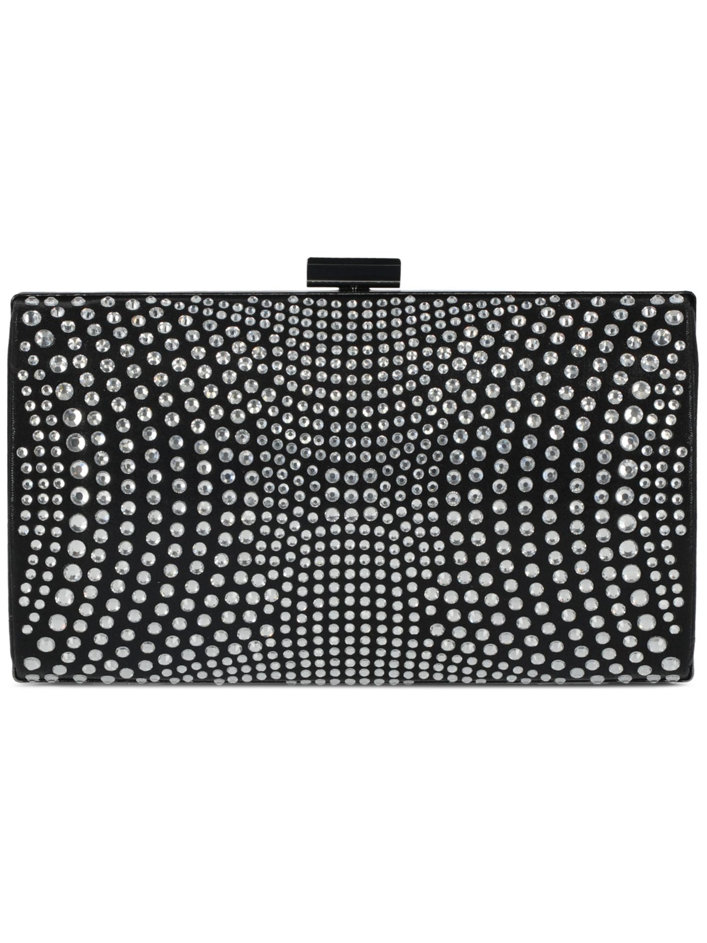 INC Women's Black Rhinestone Patterned Chain Strap Clutch Handbag Purse