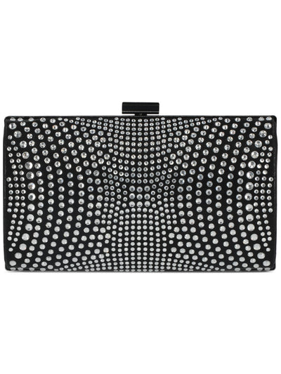 INC Women's Black Rhinestone Patterned Chain Strap Clutch Handbag Purse