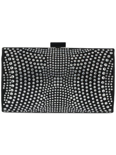 INC Women's Black Rhinestone Patterned Chain Strap Clutch Handbag Purse