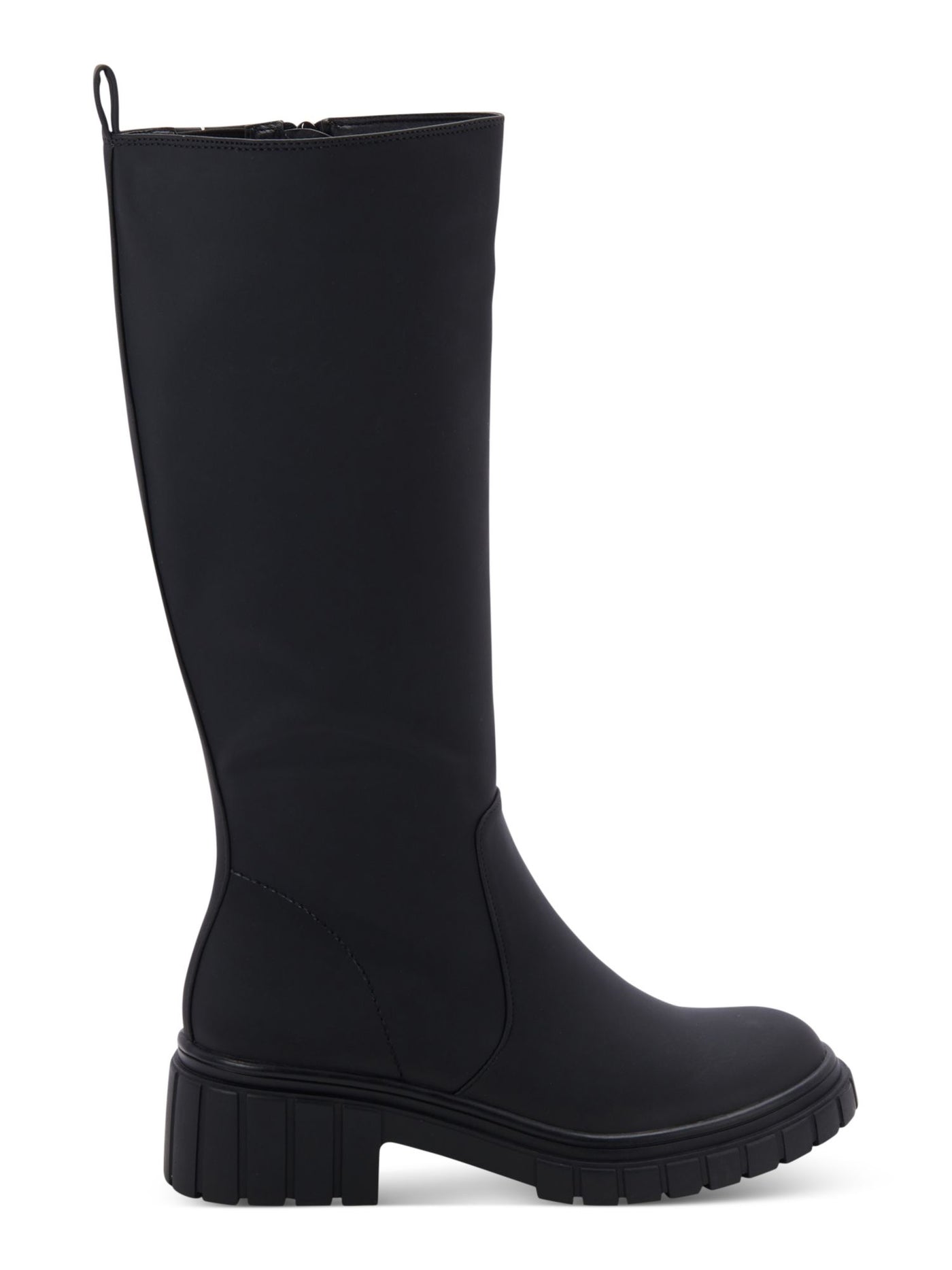 AQUA COLLEGE Womens Black Waterproof Slip Resistant Paz Round Toe Block Heel Zip-Up Riding Boot 5.5 M