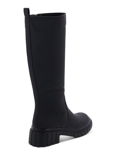 AQUA COLLEGE Womens Black Waterproof Slip Resistant Paz Round Toe Block Heel Zip-Up Riding Boot 5.5 M