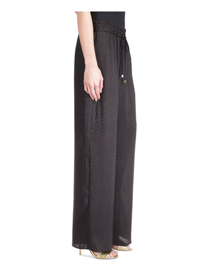 MICHAEL MICHAEL KORS Womens Black Pocketed Drawstring Waist Wide Leg High Waist Pants Petites P\S