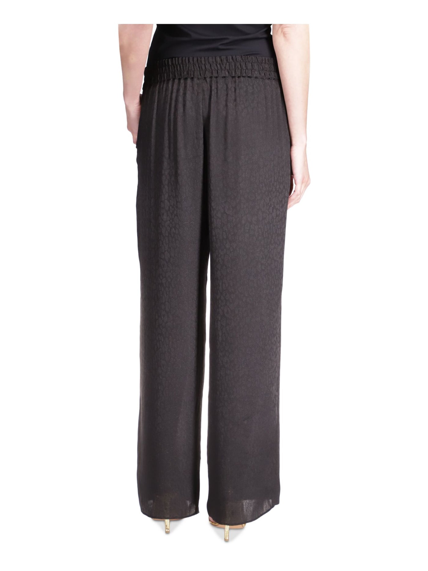 MICHAEL MICHAEL KORS Womens Black Pocketed Drawstring Waist Wide Leg High Waist Pants Petites P\S