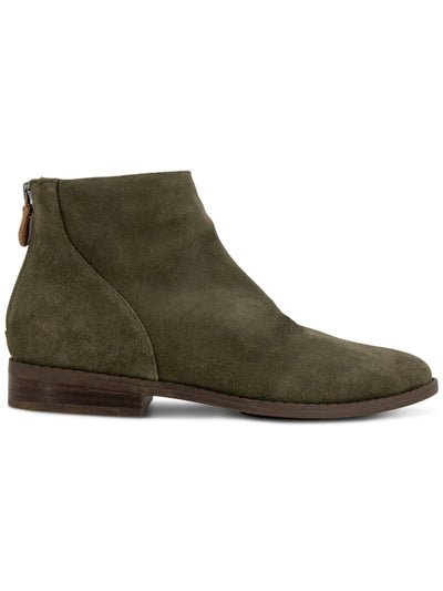 GENTLE SOULS KENNETH COLE Womens Green Slouch Cushioned Emma Round Toe Block Heel Zip-Up Leather Booties 8 M