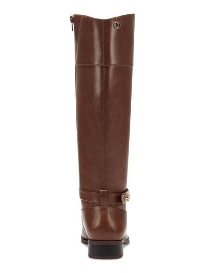 CHARTER CLUB Womens Brown Buckle Accent Johannes Round Toe Zip-Up Riding Boot 7 M