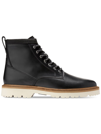 COLE HAAN GRANDSERIES Mens Black Pull Tab Waterproof Cushioned American Classics Round Toe Block Heel Lace-Up Boots 7 M