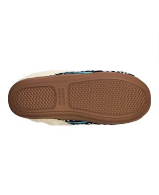 DEER STAGS Mens Navy Patterned Cushioned Lodge Round Toe Slip On Slippers Shoes