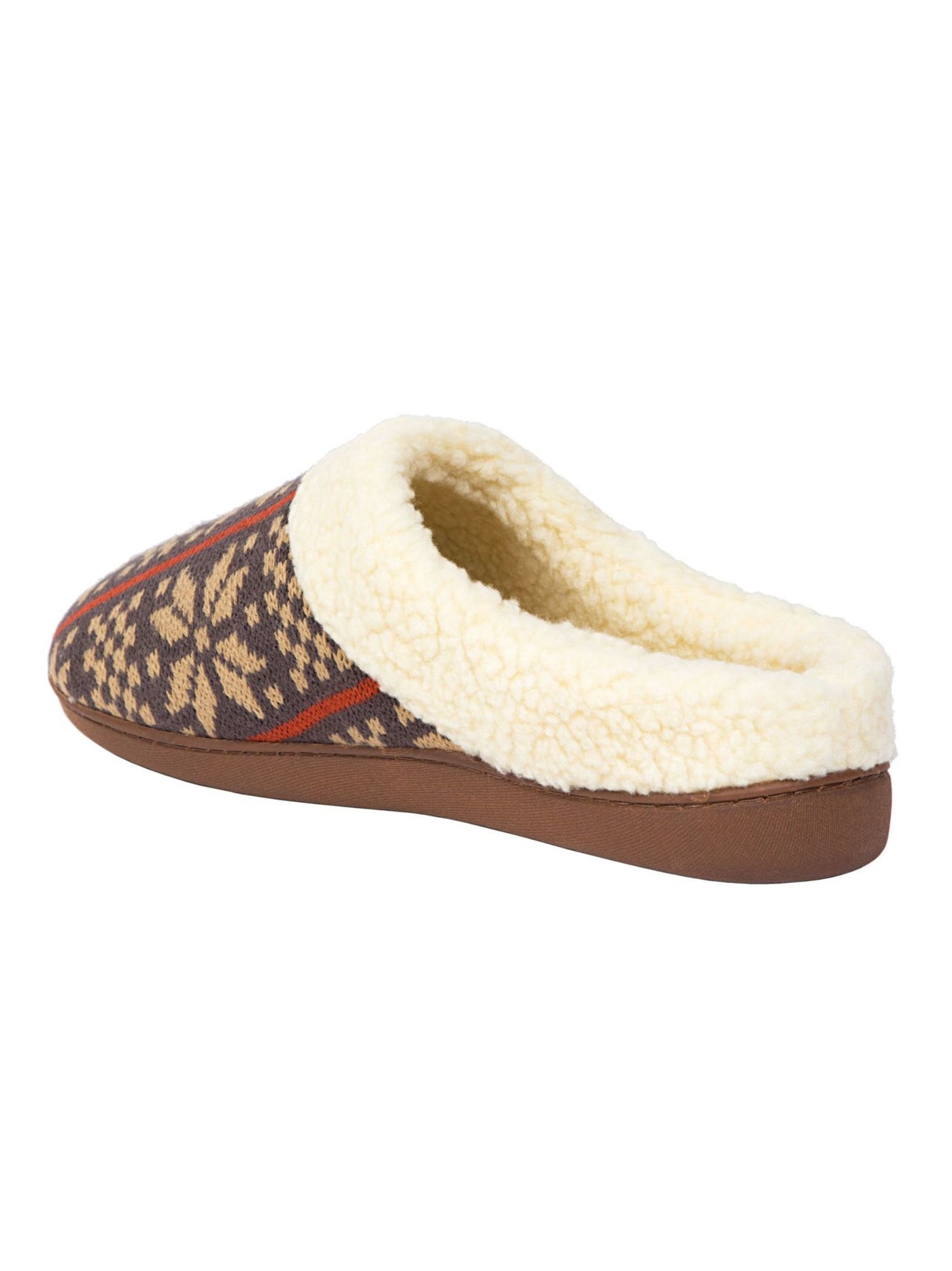 DEER STAGS Mens Brown Patterned Cushioned Lodge Round Toe Slip On Slippers Shoes 9-10