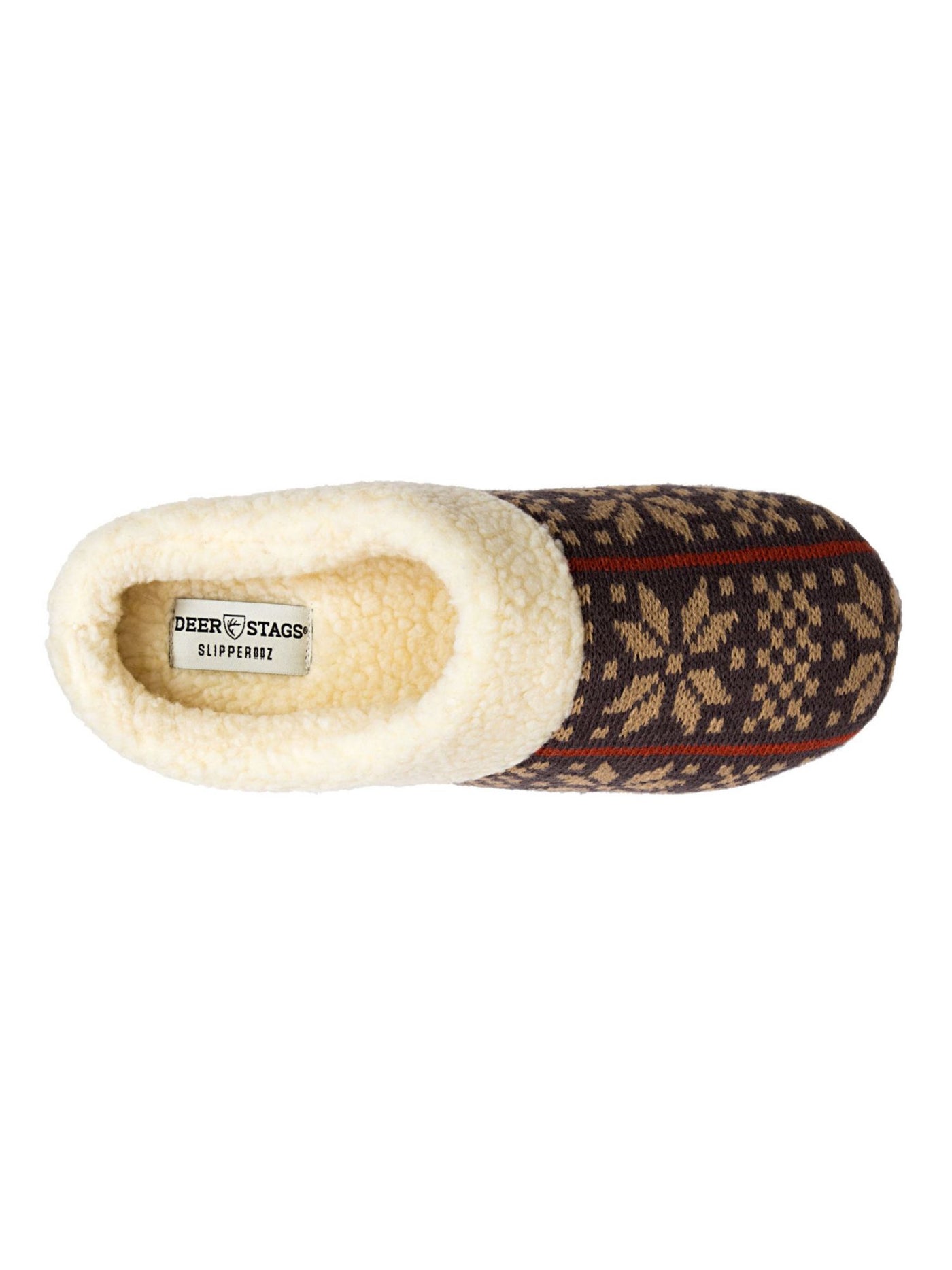 DEER STAGS Mens Brown Patterned Cushioned Slipperooz Round Toe Slip On Slippers Shoes 13