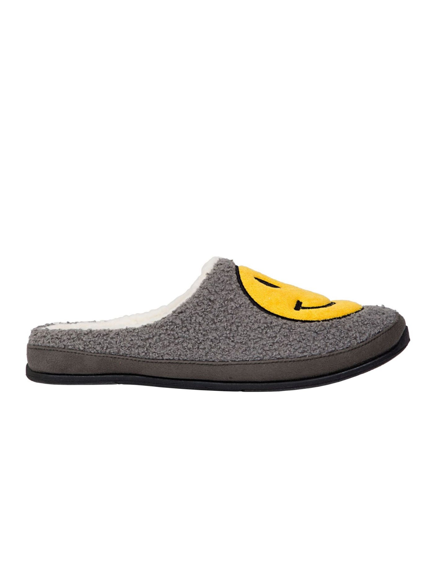 DEER STAGS Mens Gray Smiley Face Cushioned Slipperooz Round Toe Slip On Slippers Shoes 9 M