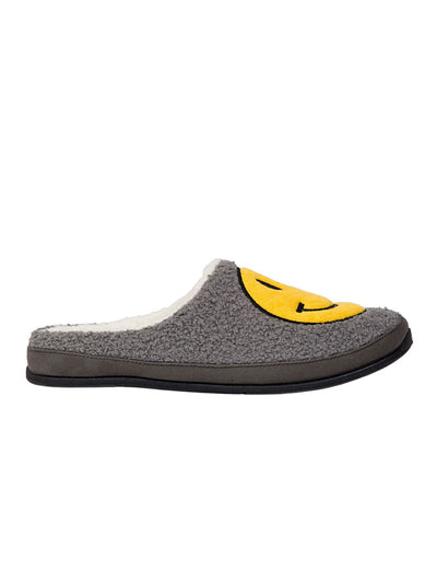 DEER STAGS Mens Gray Smiley Face Cushioned Slipperooz Round Toe Slip On Slippers Shoes 9 M
