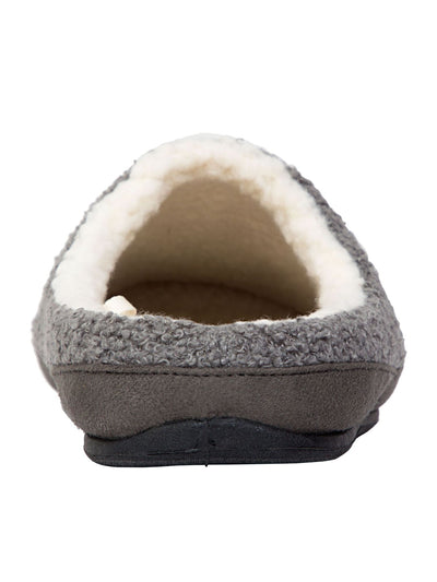 DEER STAGS Mens Gray Smiley Face Cushioned Slipperooz Round Toe Slip On Slippers Shoes 7 M